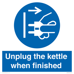Unplug the kettle when finished